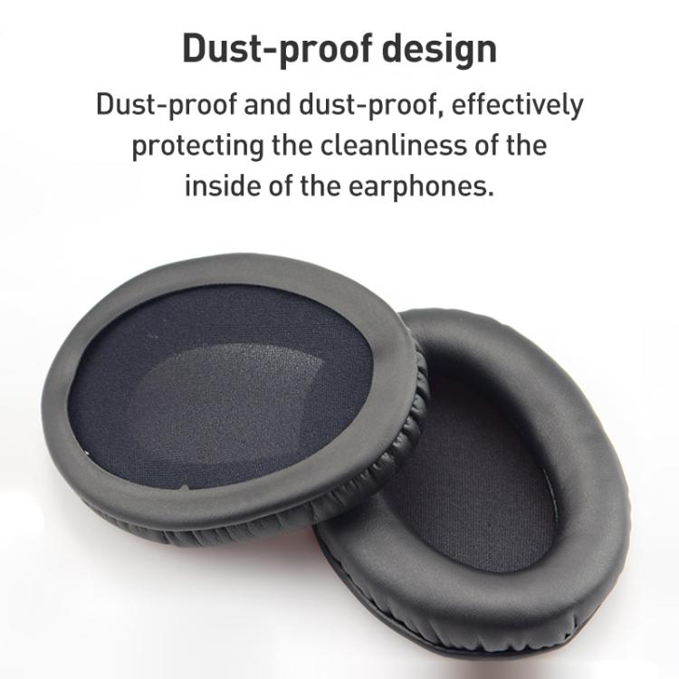 2pcs Lambskin Splicing Earphone Replacement Earpads Pads For HyperX Cloud 1 / I / 2 / II / 3 - Black