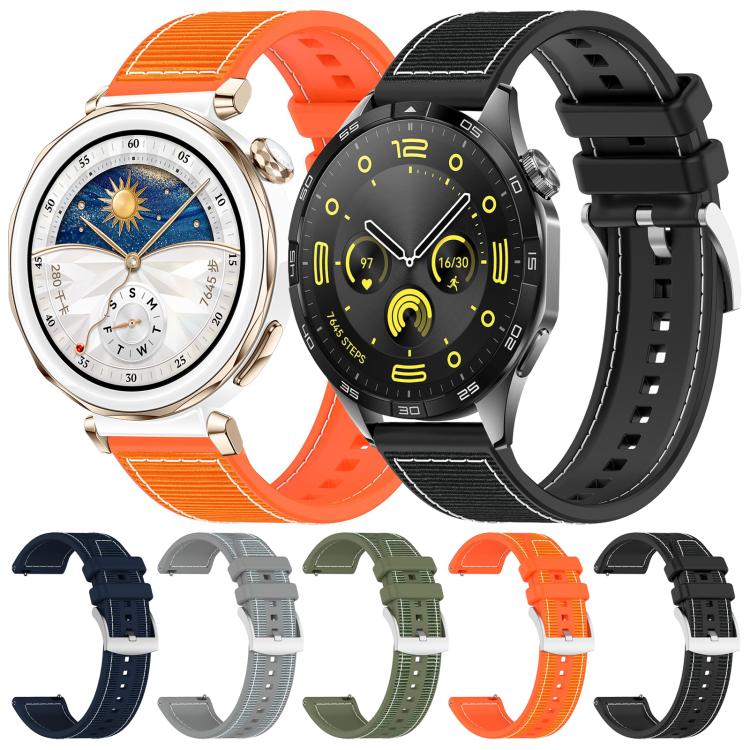 20mm For Huawei Watch GT4 / GT3 / GT2 xDfind Hybrid Nylon Braid Silicone Watch Band