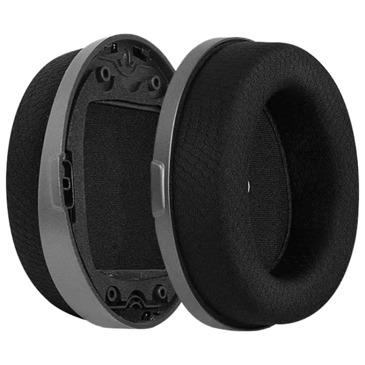 1 Pair Football Net Earphone Replacement Earpads Pads with Plastic Buckle For HyperX Cloud Orbit S / Audeze - Black