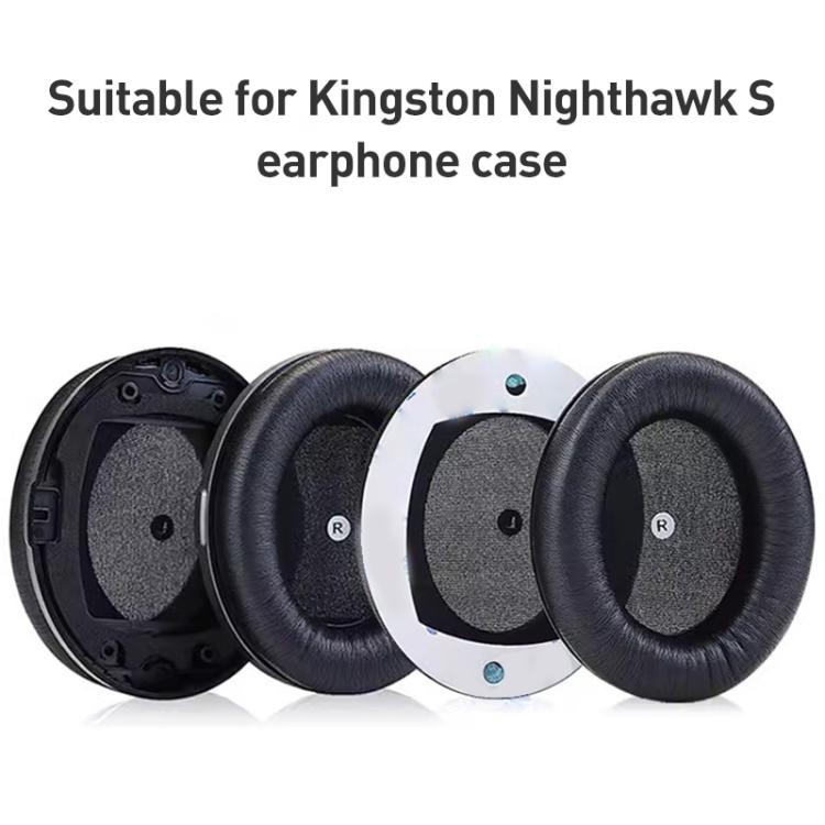 1 Pair Football Net Earphone Replacement Earpads Pads with Plastic Buckle For HyperX Cloud Orbit S / Audeze - Black