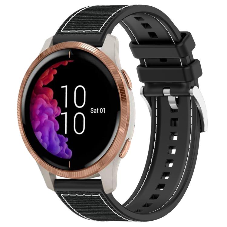 20mm For Garmin?Venu / Venu 2 / SQ / SQ2 xDfind Hybrid Nylon Braid Silicone Watch Band