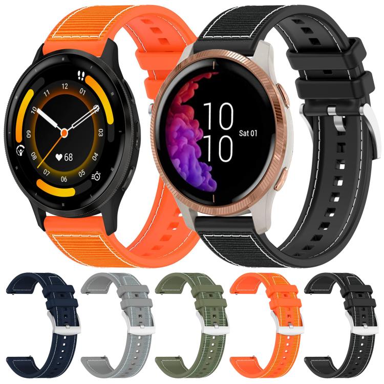 20mm For Garmin?Venu / Venu 2 / SQ / SQ2 xDfind Hybrid Nylon Braid Silicone Watch Band