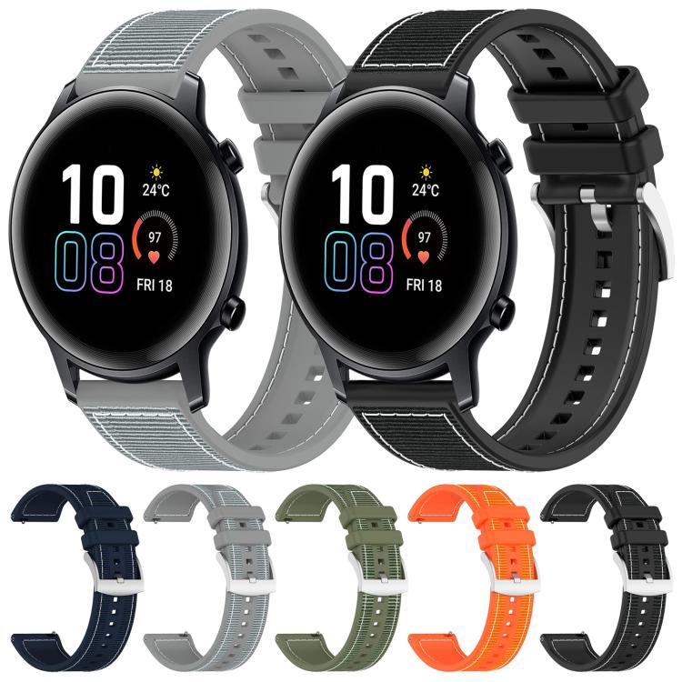20mm For Honor Watch SE / MagicWatch 2 42mm xDfind Hybrid Nylon Braid Silicone Watch Band