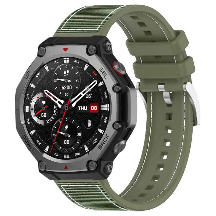 For Amazfit T-Rex 3 22mm xDfind Hybrid Nylon Braid Silicone Watch Band