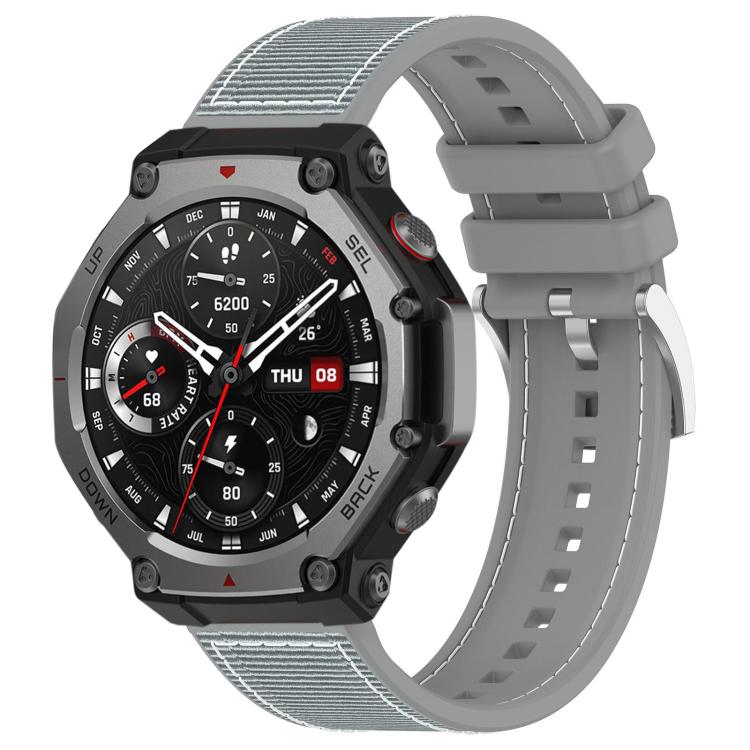 For Amazfit T-Rex 3 22mm xDfind Hybrid Nylon Braid Silicone Watch Band