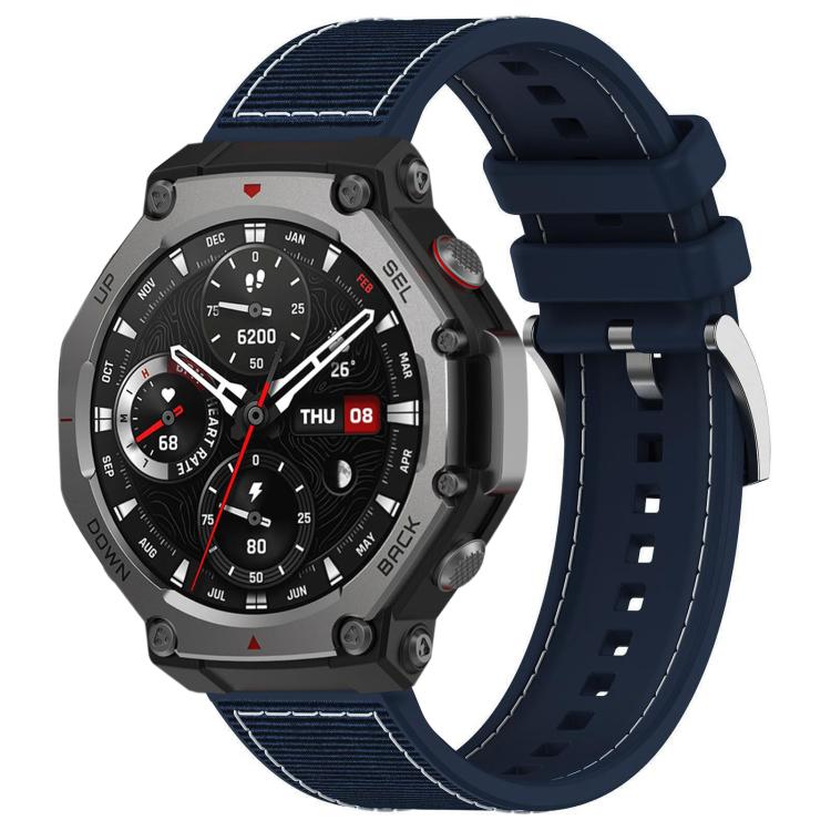 For Amazfit T-Rex 3 22mm xDfind Hybrid Nylon Braid Silicone Watch Band