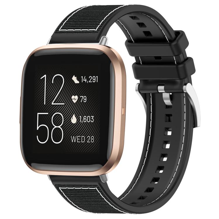 For Fitbit Versa 2/Versa/Versa Lite 22mm xDfind Hybrid Nylon Braid Silicone Watch Band