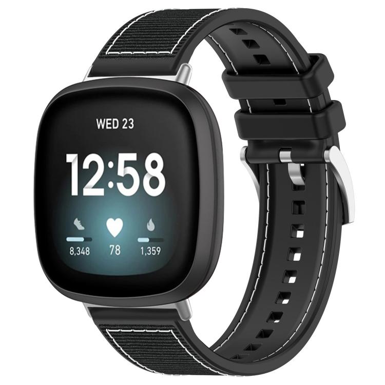 For Fitbit Versa 4/Versa3/Sense2/Sense 20mm xDfind Hybrid Nylon Braid Silicone Watch Band