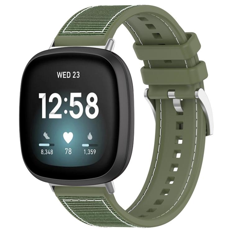 For Fitbit Versa 4/Versa3/Sense2/Sense 20mm xDfind Hybrid Nylon Braid Silicone Watch Band