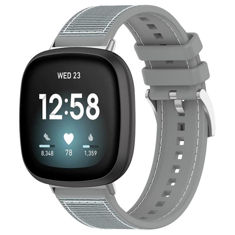 For Fitbit Versa 4/Versa3/Sense2/Sense 20mm xDfind Hybrid Nylon Braid Silicone Watch Band