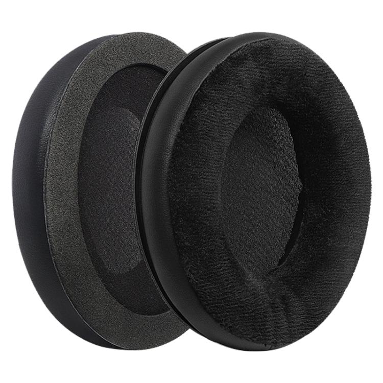 2pcs Protein Leather Flannel Splicing Earphone Replacement Earpads Pads For HyperX Revolver S - Black