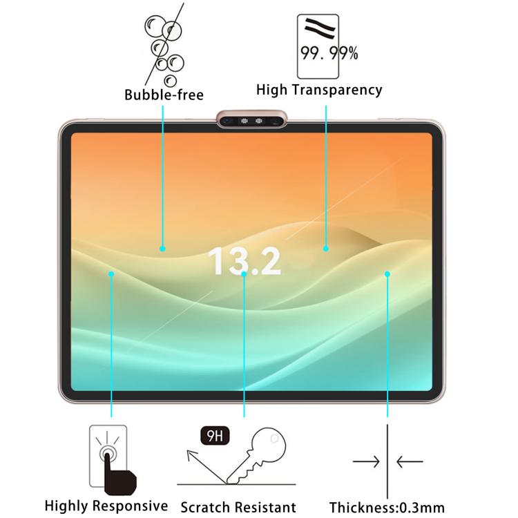 For Think Academy Learning Pad T4 13.2 9H 0.3mm Explosion-proof Tempered Glass Film