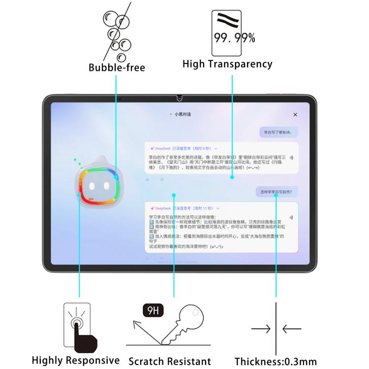 For Think Academy Learning Pad P4 12.1 2pcs 9H 0.3mm Explosion-proof Tempered Glass Film