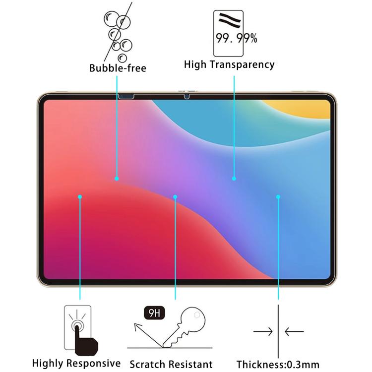 For Think Academy Learning XPad Pro/X-Pad2 2pcs 9H 0.3mm Explosion-proof Tempered Glass Film