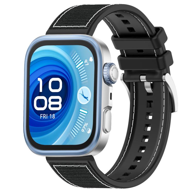 For Huawei Watch Fit4 / Fit3 / Fit4 Pro 20mm xDfind Hybrid Nylon Braid Silicone Watch Band