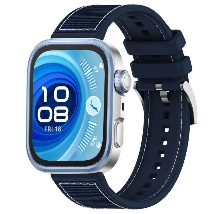 For Huawei Watch Fit4 / Fit3 / Fit4 Pro 20mm xDfind Hybrid Nylon Braid Silicone Watch Band