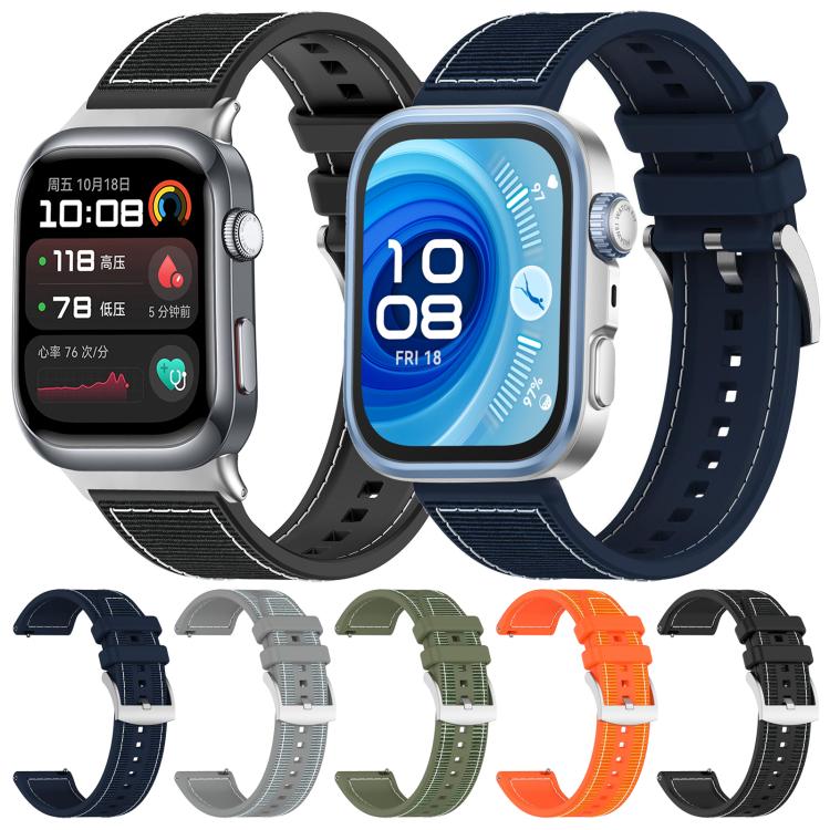 For Huawei Watch Fit4 / Fit3 / Fit4 Pro 20mm xDfind Hybrid Nylon Braid Silicone Watch Band