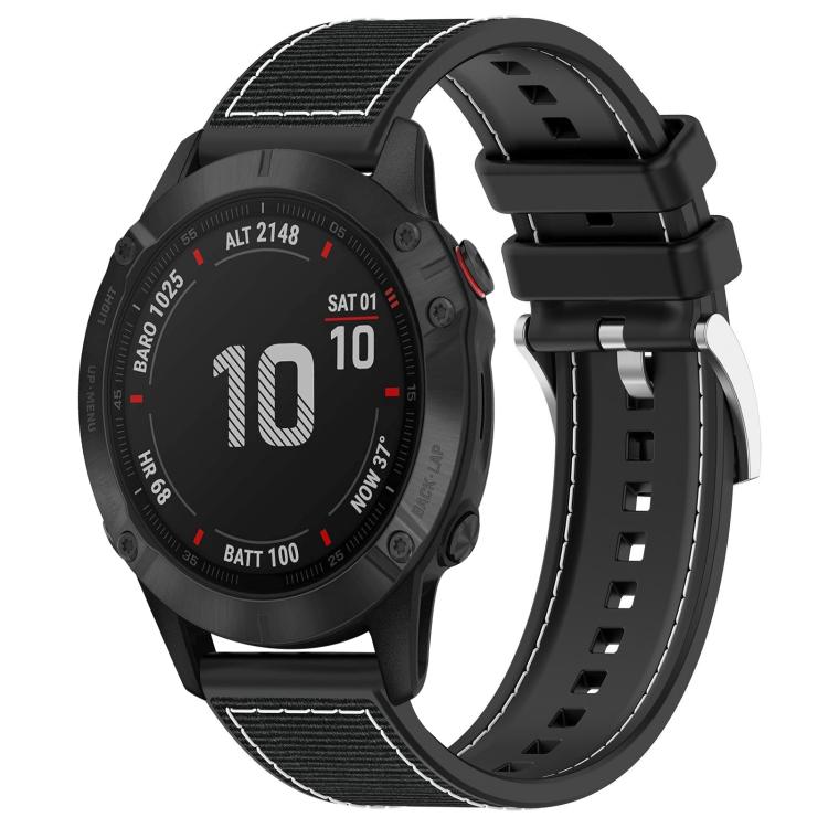 For Garmin Fenix 8/7X/6X/5X 26mm xDfind Hybrid Nylon Braid Silicone Watch Band