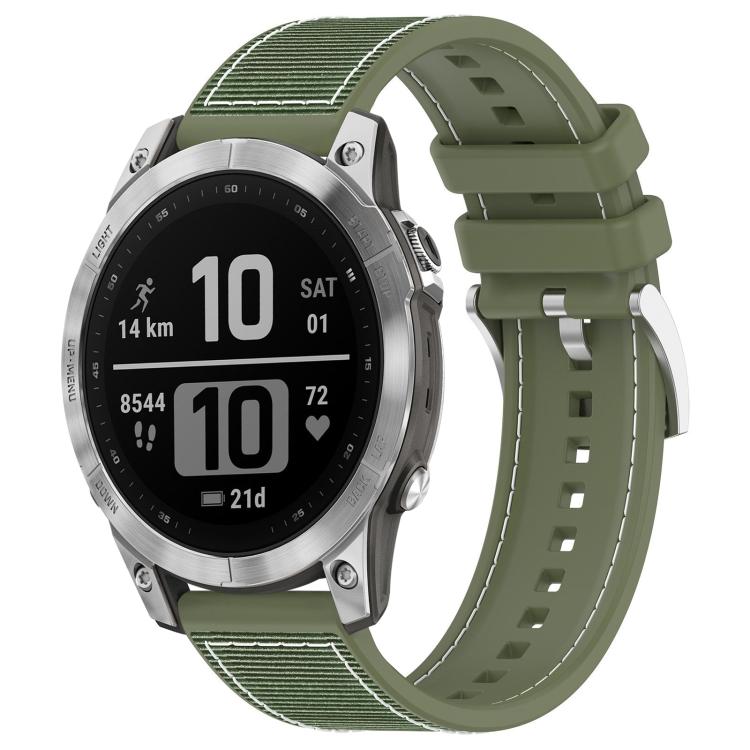 For Garmin Fenix 8/7/6/5 22mm xDfind Hybrid Nylon Braid Silicone Watch Band