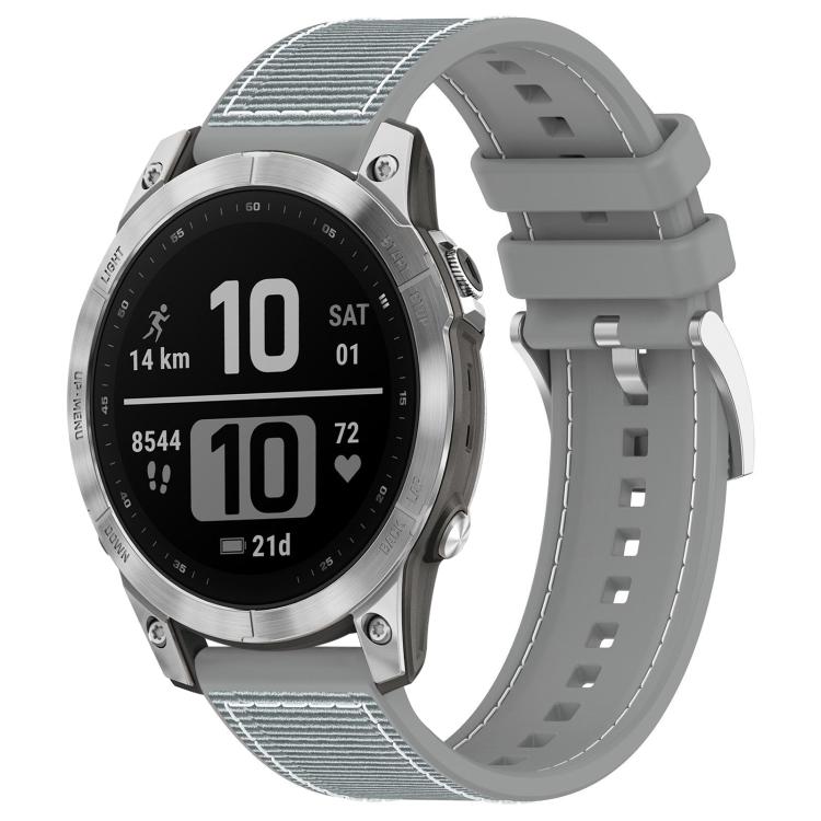 For Garmin Fenix 8/7/6/5 22mm xDfind Hybrid Nylon Braid Silicone Watch Band