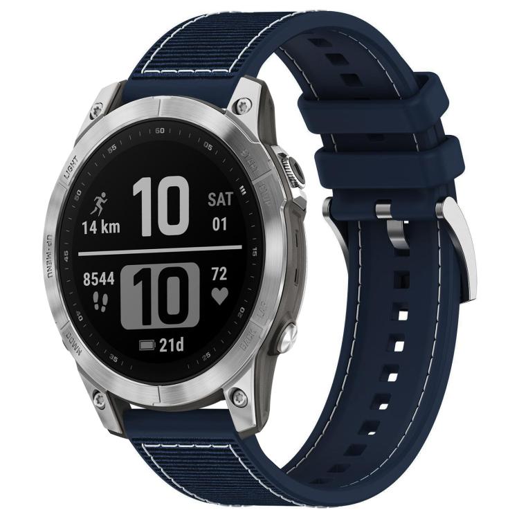 For Garmin Fenix 8/7/6/5 22mm xDfind Hybrid Nylon Braid Silicone Watch Band
