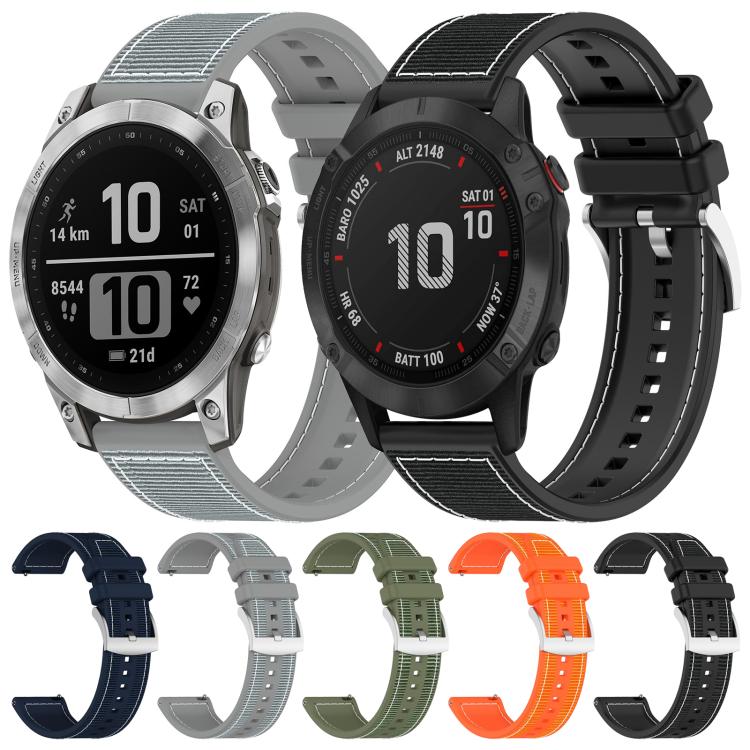 For Garmin Fenix 8/7X/6X/5X 26mm xDfind Hybrid Nylon Braid Silicone Watch Band