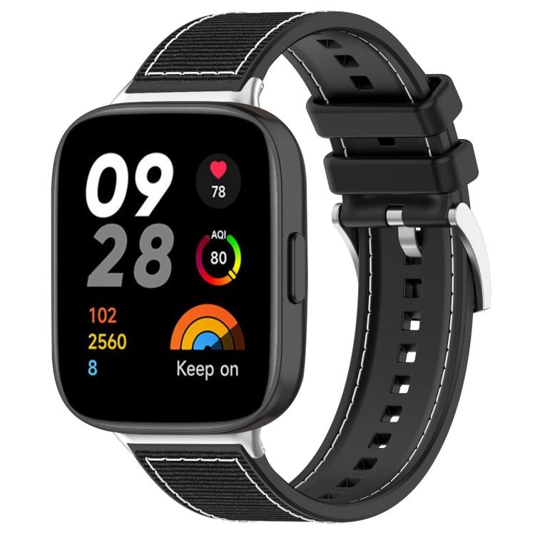 For Redmi Watch 3 20mm xDfind Hybrid Nylon Braid Silicone Watch Band
