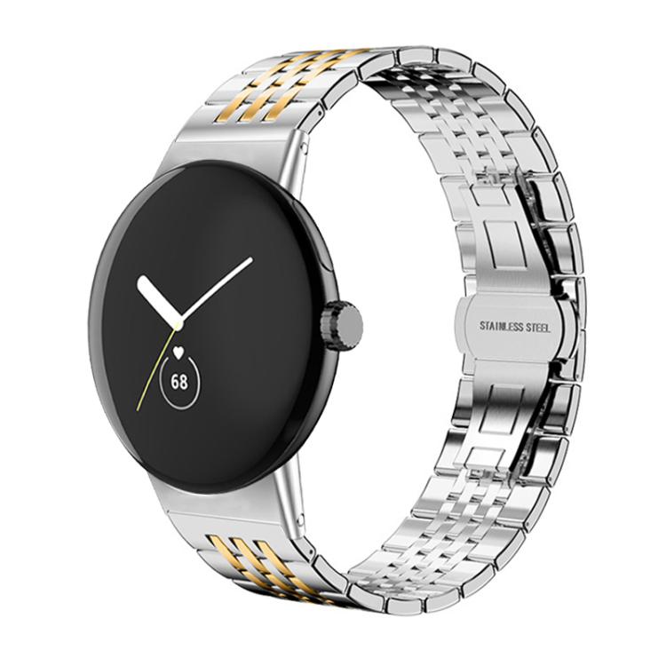 For Google Pixel Watch 4 / 3 45mm xDfind Seven-bead Solid Stainless Steel Watch Band