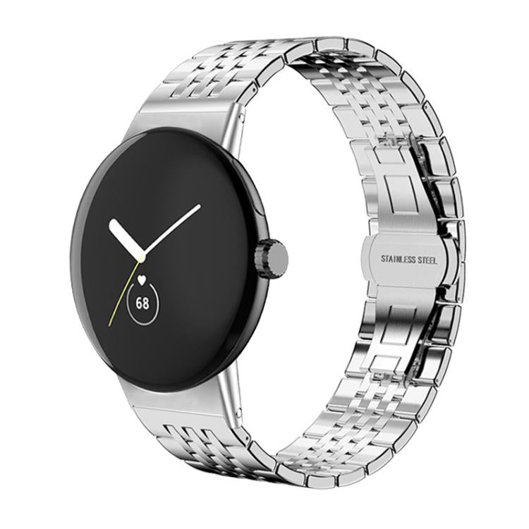 For Google Pixel Watch 4 / 3 / 2 / 1 41mm xDfind Seven-bead Solid Stainless Steel Watch Band
