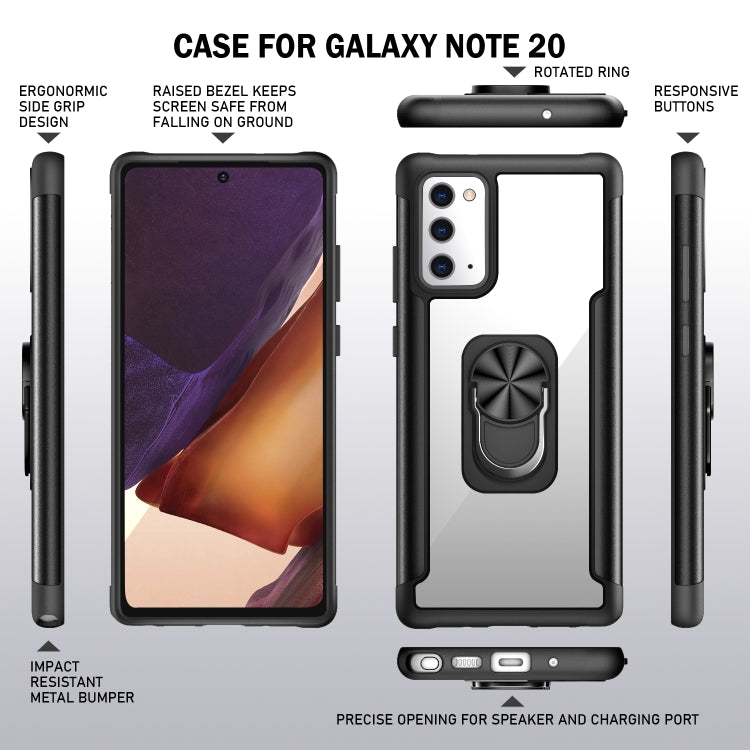 For Samsung Galaxy Note20 R-JUST PC +TPU + Metal Shockproof Protective Case with Ring Holder