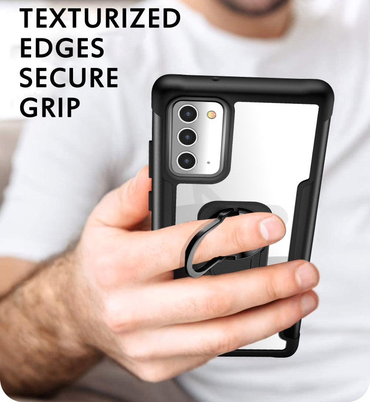For Samsung Galaxy Note20 Ultra R-JUST PC +TPU + Metal Shockproof Protective Case with Ring Holder
