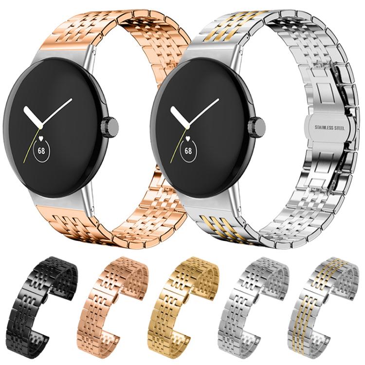 For Google Pixel Watch 4 / 3 45mm xDfind Seven-bead Solid Stainless Steel Watch Band