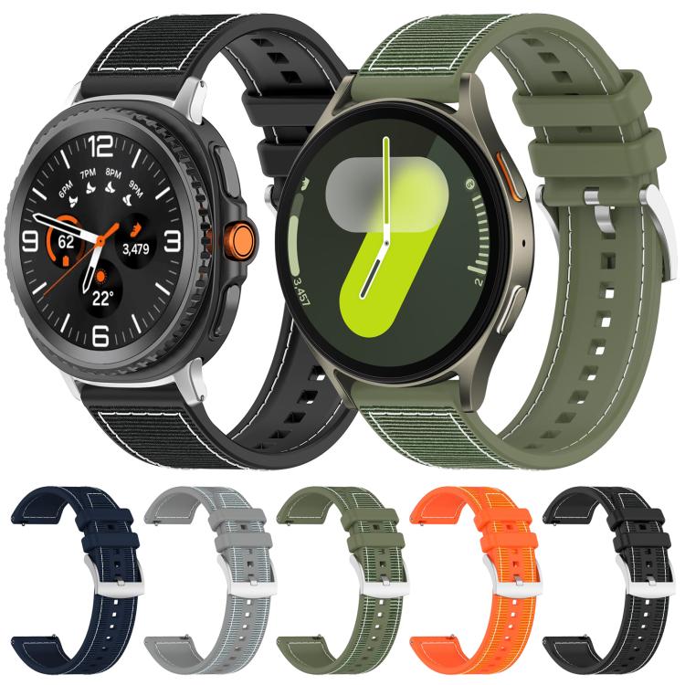 For Samsung Galaxy Watch Ultra/Ultra 2025 22mm xDfind Hybrid Nylon Braid Silicone Watch Band