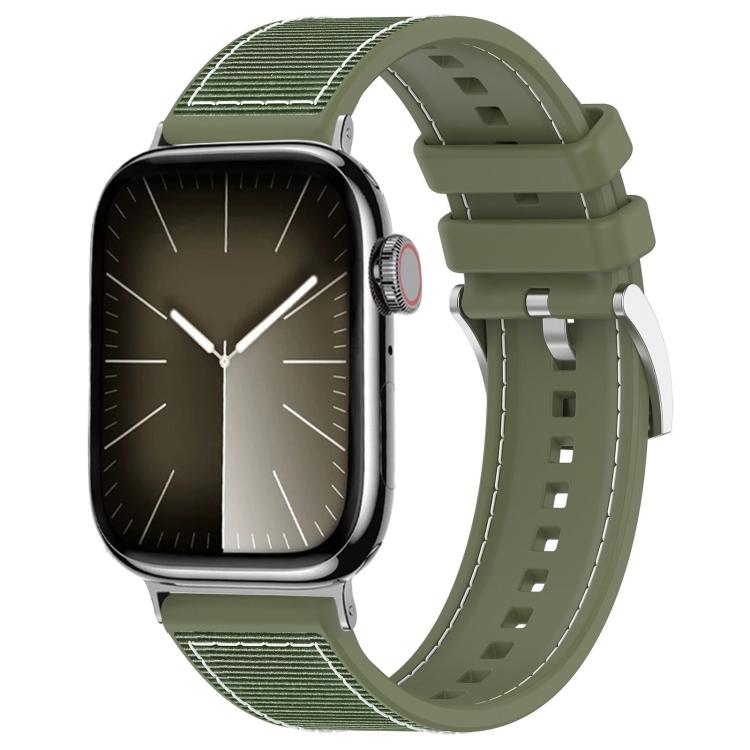 For Apple Watch 42 / 44 / 45 / 46 / 49mm 22mm xDfind Hybrid Nylon Braid Silicone Watch Band