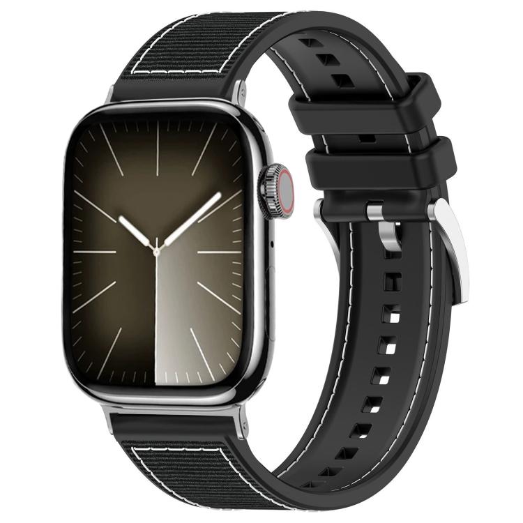 For Apple Watch 38 / 40 / 41 / S10 42mm 20mm xDfind Hybrid Nylon Braid Silicone Watch Band