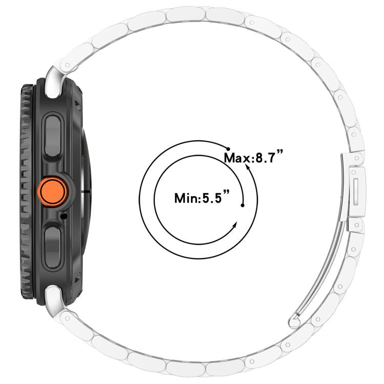 For Samsung Galaxy Watch8 / Watch8 Classic Tri-beads Flat Buckle Titanium Alloy Watch Band