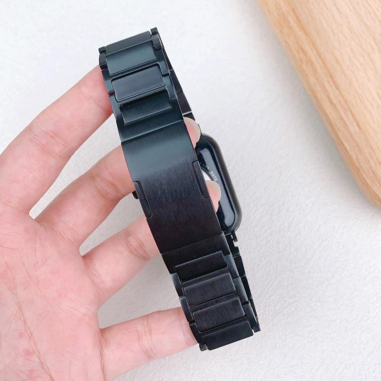 For Apple Watch 42mm / 41mm / 40mm / 38mm Tri-beads Side-detachable Buckle Stainless Steel Watch Band