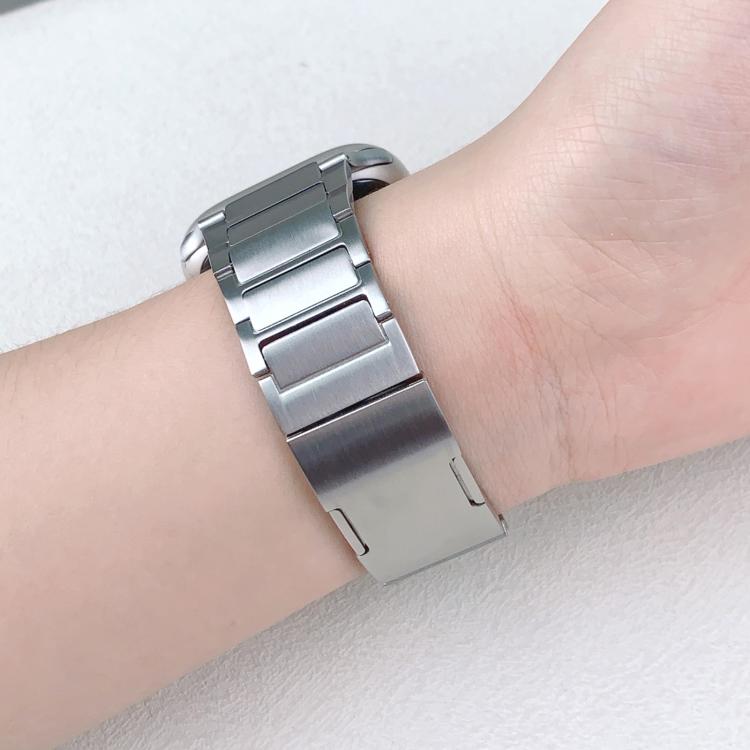 For Apple Watch 42mm / 41mm / 40mm / 38mm Tri-beads Side-detachable Buckle Stainless Steel Watch Band