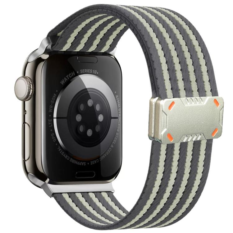 For Apple Watch 42mm / 41mm / 40mm / 38mm Mecha Armor Magnetic Buckle Nylon Watch Band