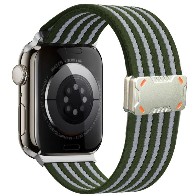For Apple Watch 42mm / 41mm / 40mm / 38mm Mecha Armor Magnetic Buckle Nylon Watch Band
