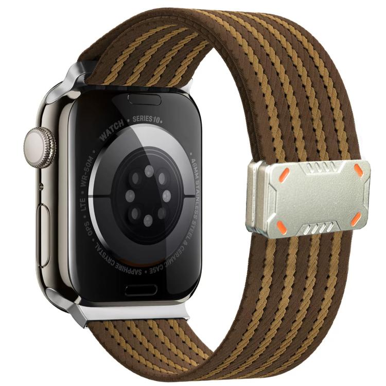 For Apple Watch 42mm / 41mm / 40mm / 38mm Mecha Armor Magnetic Buckle Nylon Watch Band