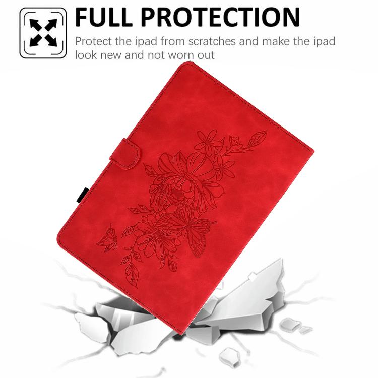 For Xiaomi Redmi Pad 2 Peony Butterfly Embossed Leather Smart Tablet Case