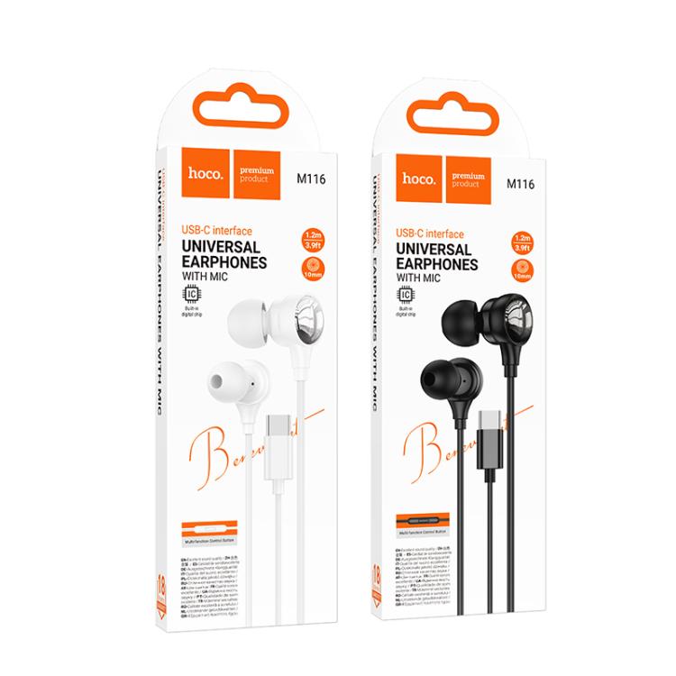 hoco M116 Type-C Benevolent Universal Earphones with Microphone