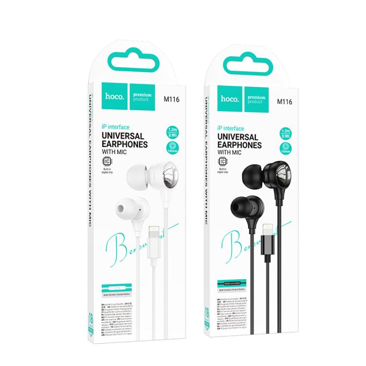hoco M116 8 Pin Benevolent Universal Earphones with Microphone