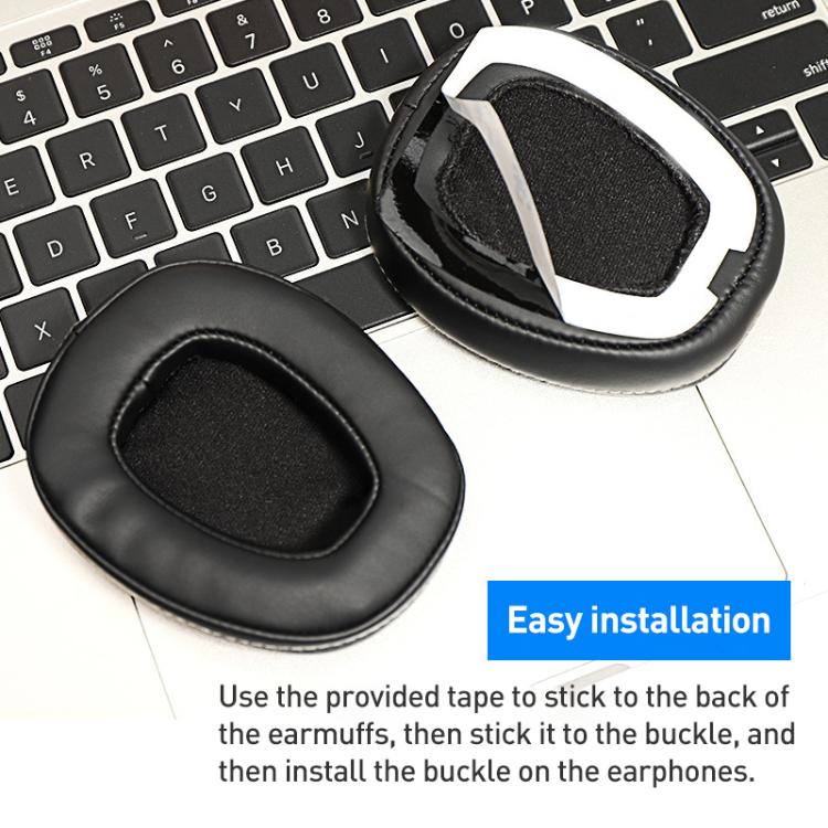 2pcs Protein Leather Earphone Replacement Earpads Pads For Skullcandy Crusher Over-Ear - Black
