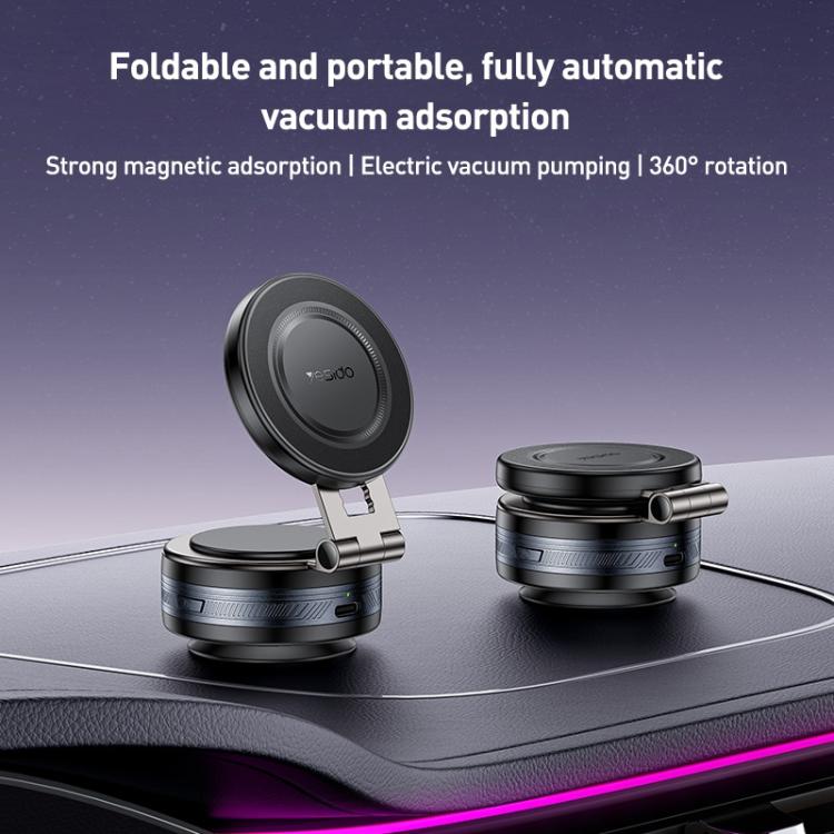Yesido C225 360 Rotating Electric Vacuum Suction Cup MagSafe Car Mount - Black