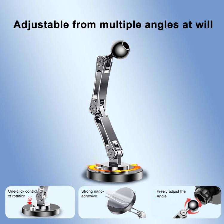 360 Degree Rotating Adhesive Magnetic Car Holder, Type:3-folding