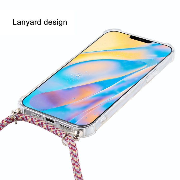 For iPhone 12 mini Four-Corner Shockproof Transparent TPU Case with Lanyard