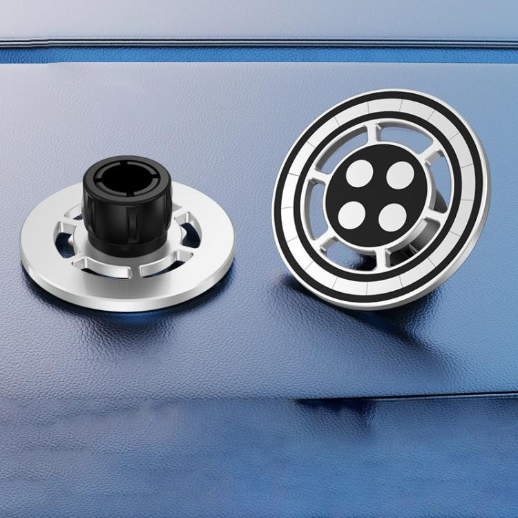 17mm Universal Ball MagSafe Magnetic Adapter Car Phone Holder Base, Type:C6 Round Silver