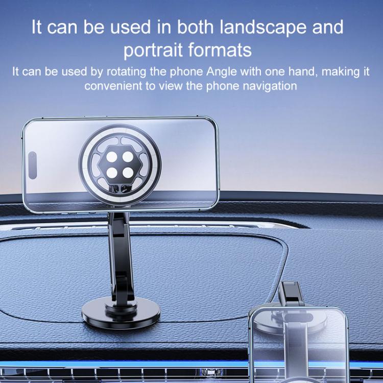 17mm Universal Ball MagSafe Magnetic Adapter Car Phone Holder Base, Type:C6 Round Silver